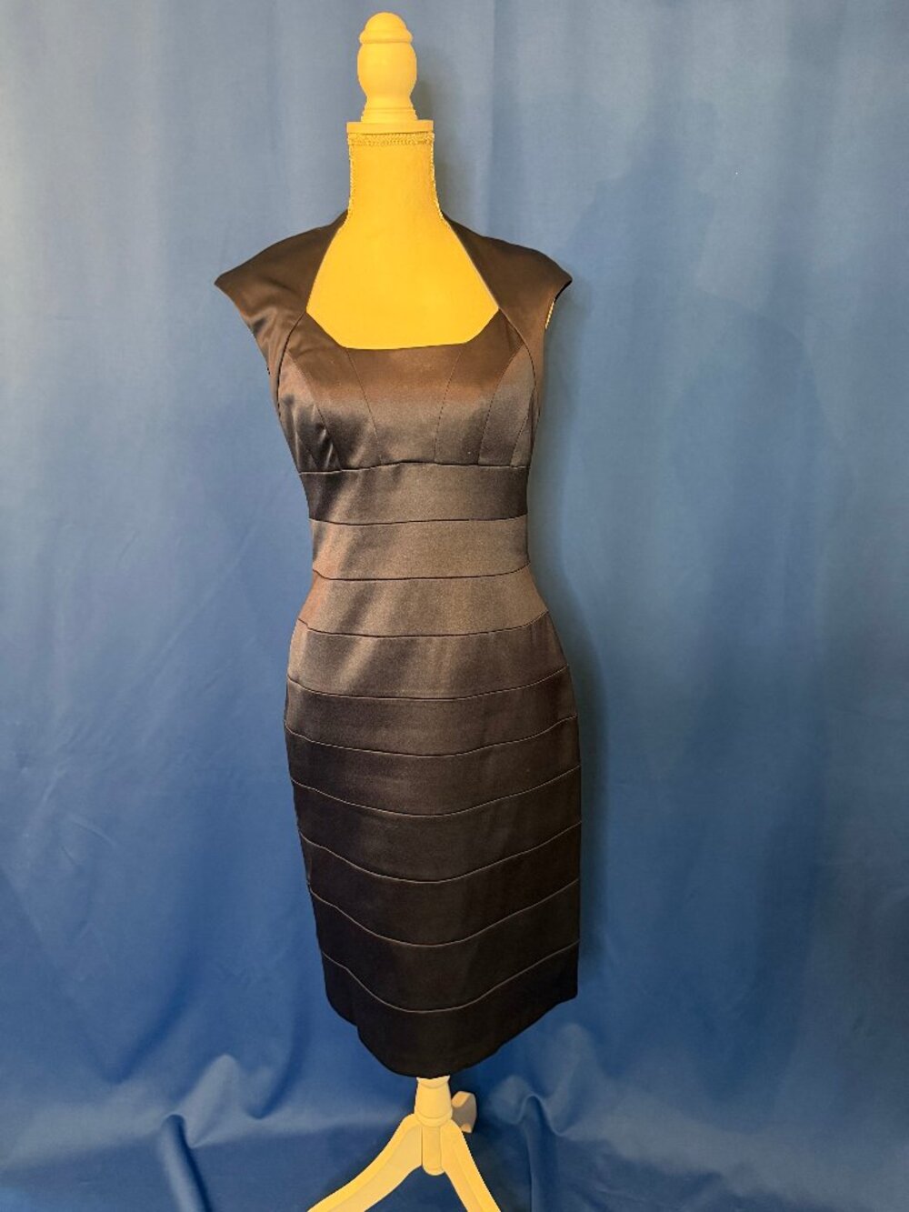 Sangria Navy Blue Satin Dress SIZE: 10